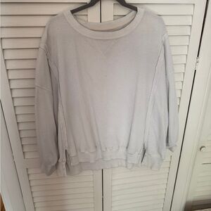 American Eagle Outfitters Cream Waffle Knit Top